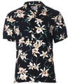 Rayon Magnum PI Star Orchid Black Aloha Shirt