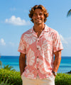 Rayon Taro Relax Fit Men's Pink Aloha Shirt