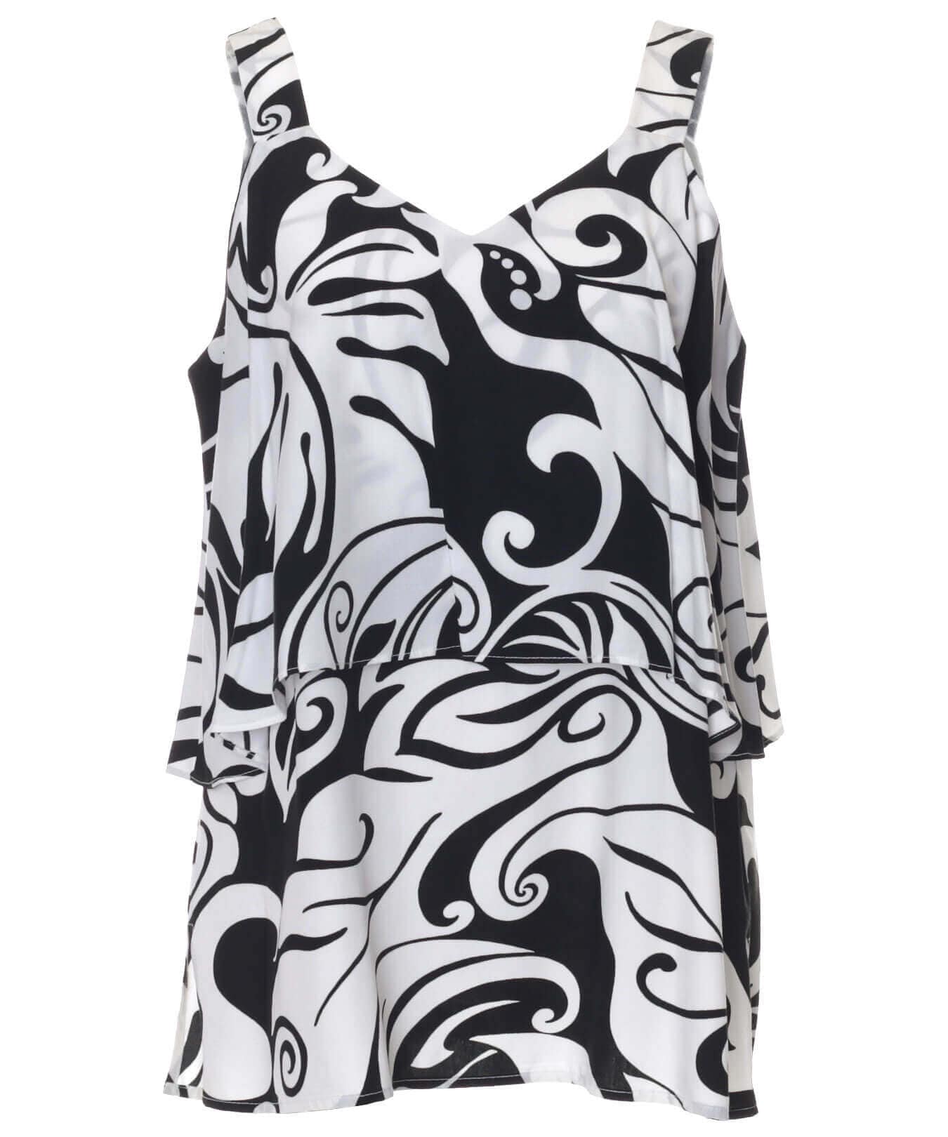 Rayon Tank Top Swirl Designer Front Blouse