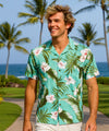 Molokai Rayon Poplin Short Sleeves Hawaiian Shirt Mint