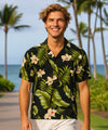 Molokai Rayon Poplin Short Sleeves Hawaiian Shirt Navy