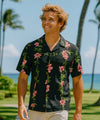 Bamboo Hawaiian Aloha Shirt Black