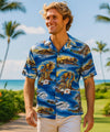 Ukulele Royal Blue Hawaiian Men's Shirt Royal Blue
