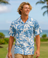 Makapu Short Sleeves Aloha Rayon Shirt Corn Flower Blue