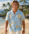 Rayon Orchids Men's Aloha Shirt Sky Blue