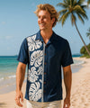Side Panel Prince Kuhio Aloha Shirt Navy