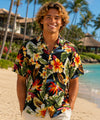 Rayon Paradise Relax Fit Aloha Shirt Blac