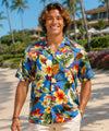 Rayon Paradise Relax Fit Aloha Shirt Blue