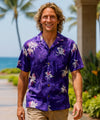 Orchid Rayon Men's Hawaiian Aloha Shirt Purple
