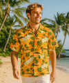 Diamond Head Rayon Aloha Hawaiian Shirt Orange
