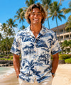 Short Sleeves Relax Fit Hawaiian Shirt Blue