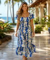 Luana Relaxed Fit Long Muumuu Dress Blue