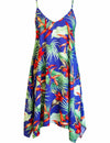 Relaxed Waist V-Neck Short Hawaiian Dress