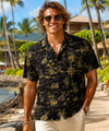 Hawaii Men's Relax Fit Rayon Aloha Shirt Black