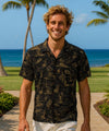 Hawaii Men's Relax Fit Rayon Aloha Shirt Black