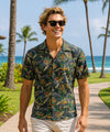 Cool Resort Rayon Men's Aloha Shirt Charcoal