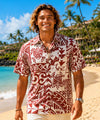 Honu Resort Button Up Dress Aloha Shirt Rust