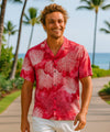 Short Sleeves Island Reef Aloha Rayon Shirt Coral