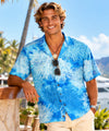 Blue Short Sleeves Island Reef Aloha Rayon Shirt