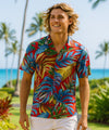 Kai Malu Rayon Hawaiian Resort Shirt Burgundy