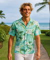 Makiki Forest Hawaiian Rayon Shirt Sage