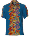 Retro Anthurium Panel Rayon Hawaiian Shirt