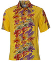 Retro Anthurium Panel Rayon Hawaiian Shirt
