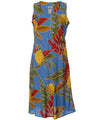 Retro Pineapples Rayon Midi Knee Length Dress