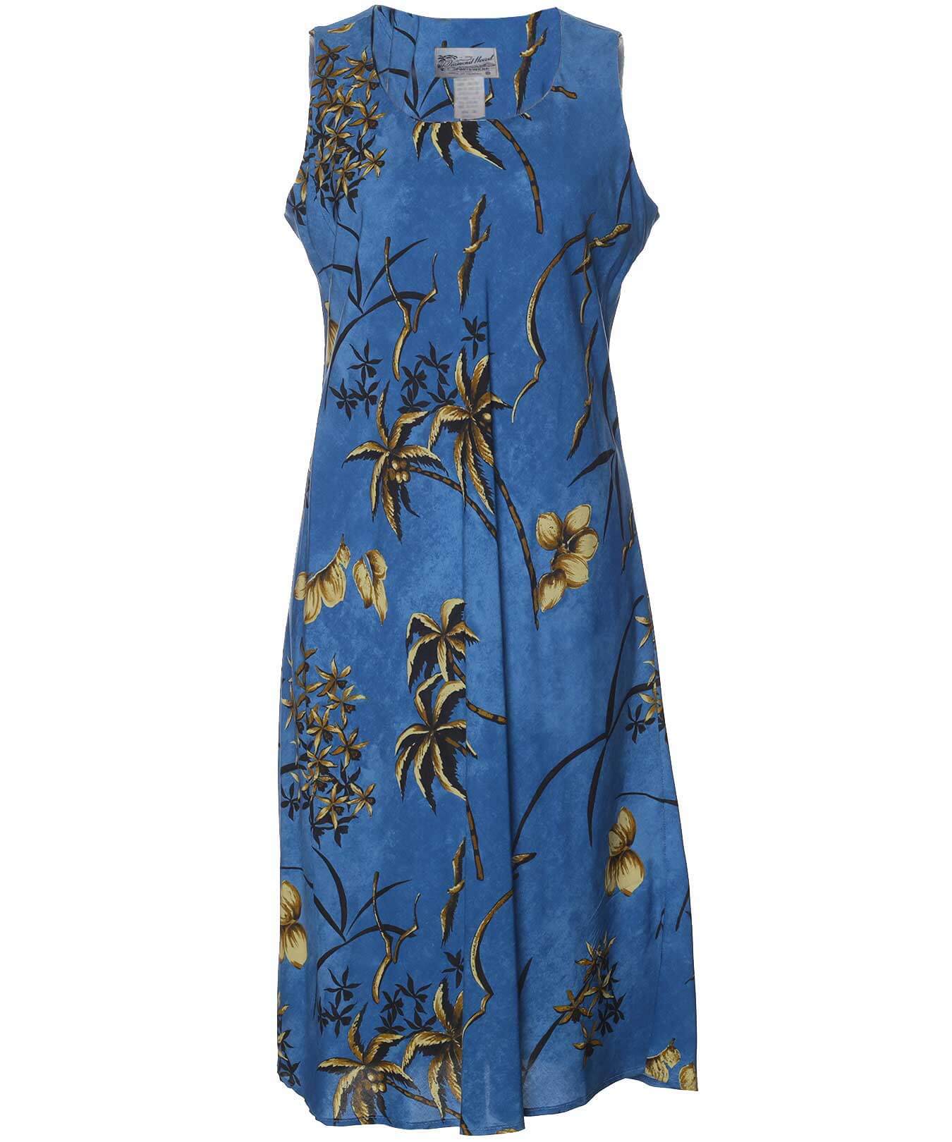Retro Rayon Oasis Knee Length Midi Dress
