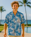 Sailing Cotton Men's Aloha Shirt Slate