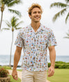 Nautical Men's Cotton Aloha Shirt White