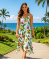 Birds of Paradise Long Maxi Hawaiian Dress White
