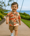 Hana Boys Cotton Aloha Rayon Shirt Orange