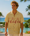 Hawaiian Shirt Guitars Maori Chest Border Khaki