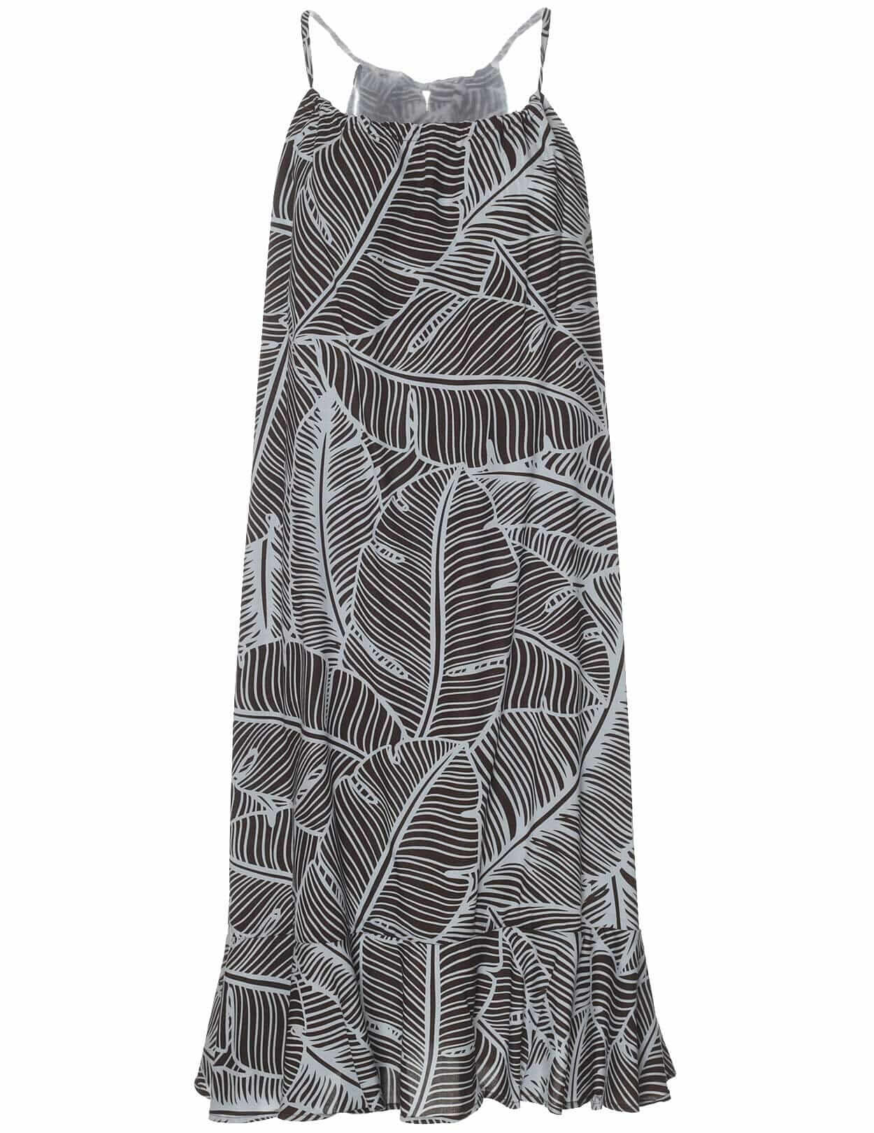 Short Adjustable Hawaiian Dress w/Ruffle Hem