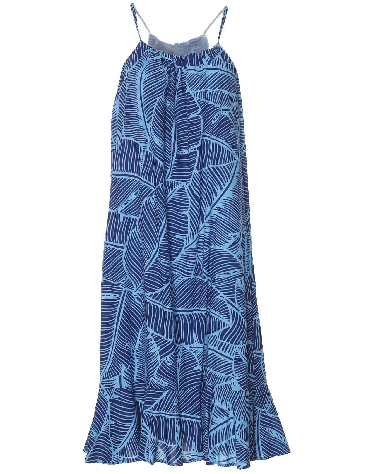 Short Adjustable Hawaiian Dress w/Ruffle Hem