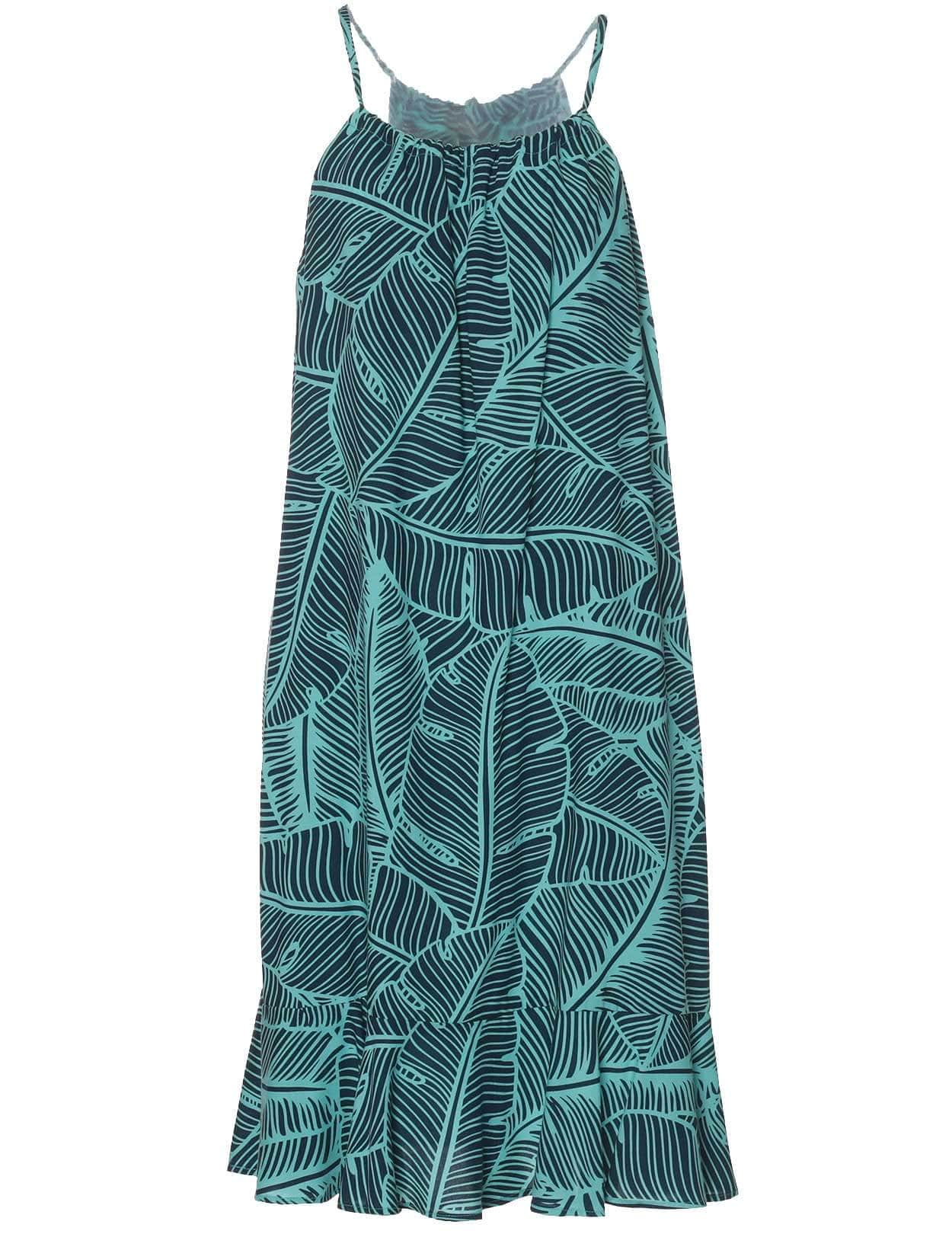 Short Adjustable Hawaiian Dress w/Ruffle Hem