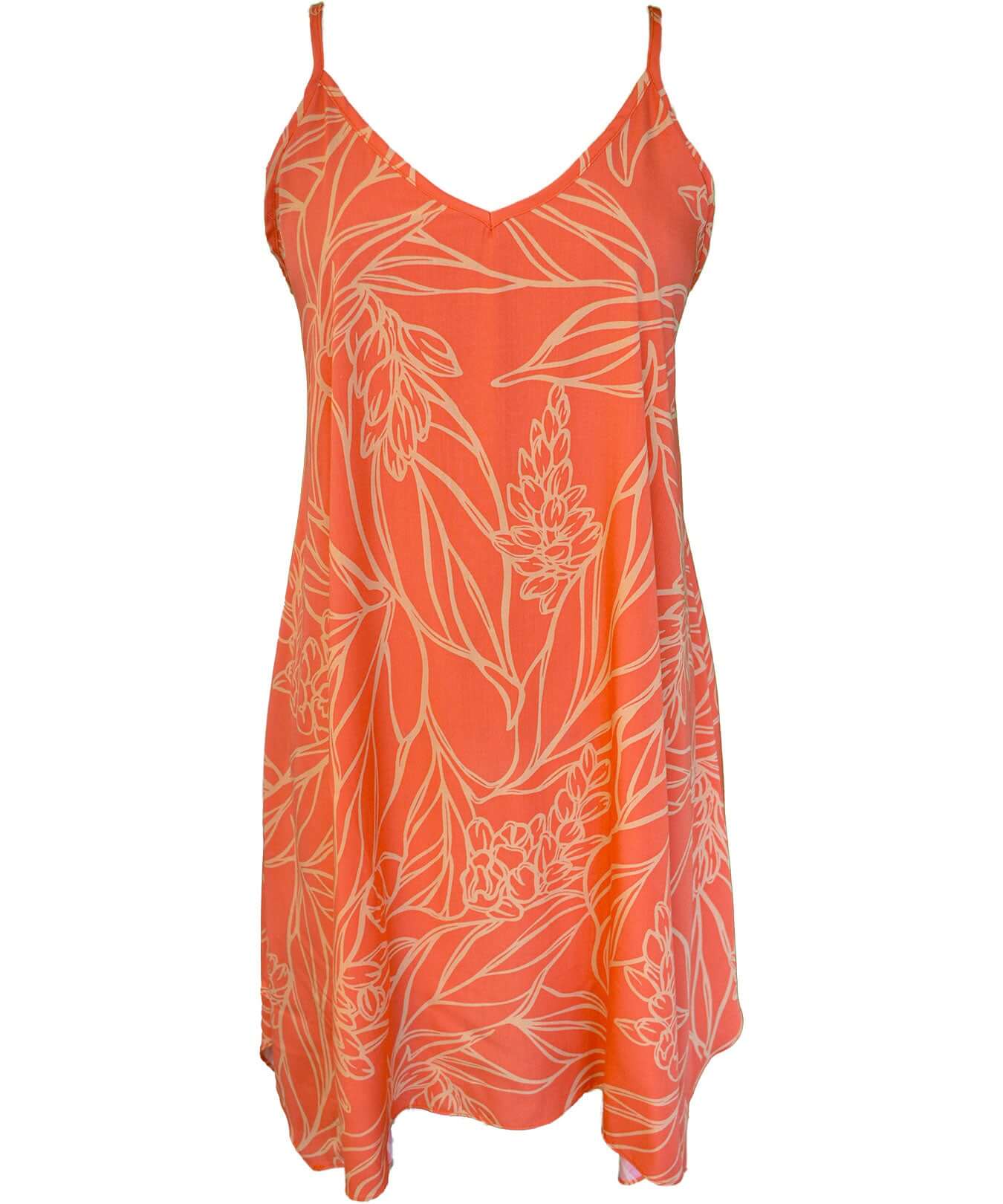 Short Rayon Hawaiian Dress with Scarf Hem