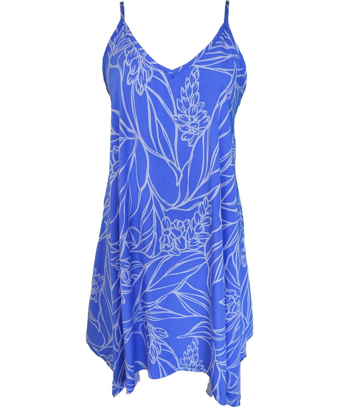Short Rayon Hawaiian Dress with Scarf Hem