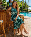 Short Tank Top Sleeveless Hibiscus Hawaiian Dress Teal Short Tank Tap Dress