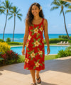 Koalele Short Red Rayon Hawaiian Dress Red