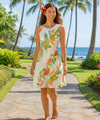 Makaio Short Scoop Neck Hawaiian Dress White