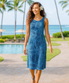 Banana Leaves Short Hawaiian Dress Navy