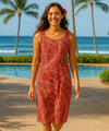 Banana Leaves Short Hawaiian Dress Red