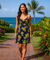 Maui Short Pineapples Hawaiian Dress Navy