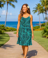 Short Adjustable Hawaiian Dress w/Ruffle Hem Green