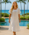 Honolulu Leis Short White Muumuu Dress White