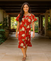 Makani Short Muumuu Hawaiian Dress Red