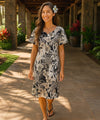 Hawaiian Pineapple Garden Muumuu Dress Black