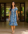 Luana Short Ruffled Muumuu Dress Blue